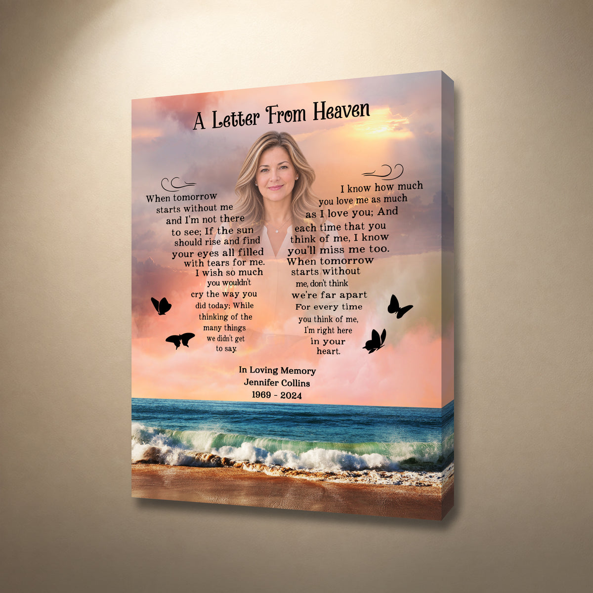 A Letter From Heaven Memorial Canvas