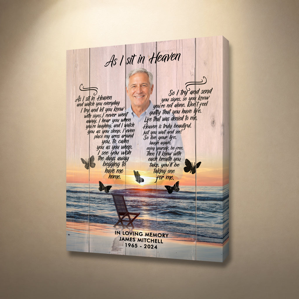 As I Sit in Heaven Memorial Canvas