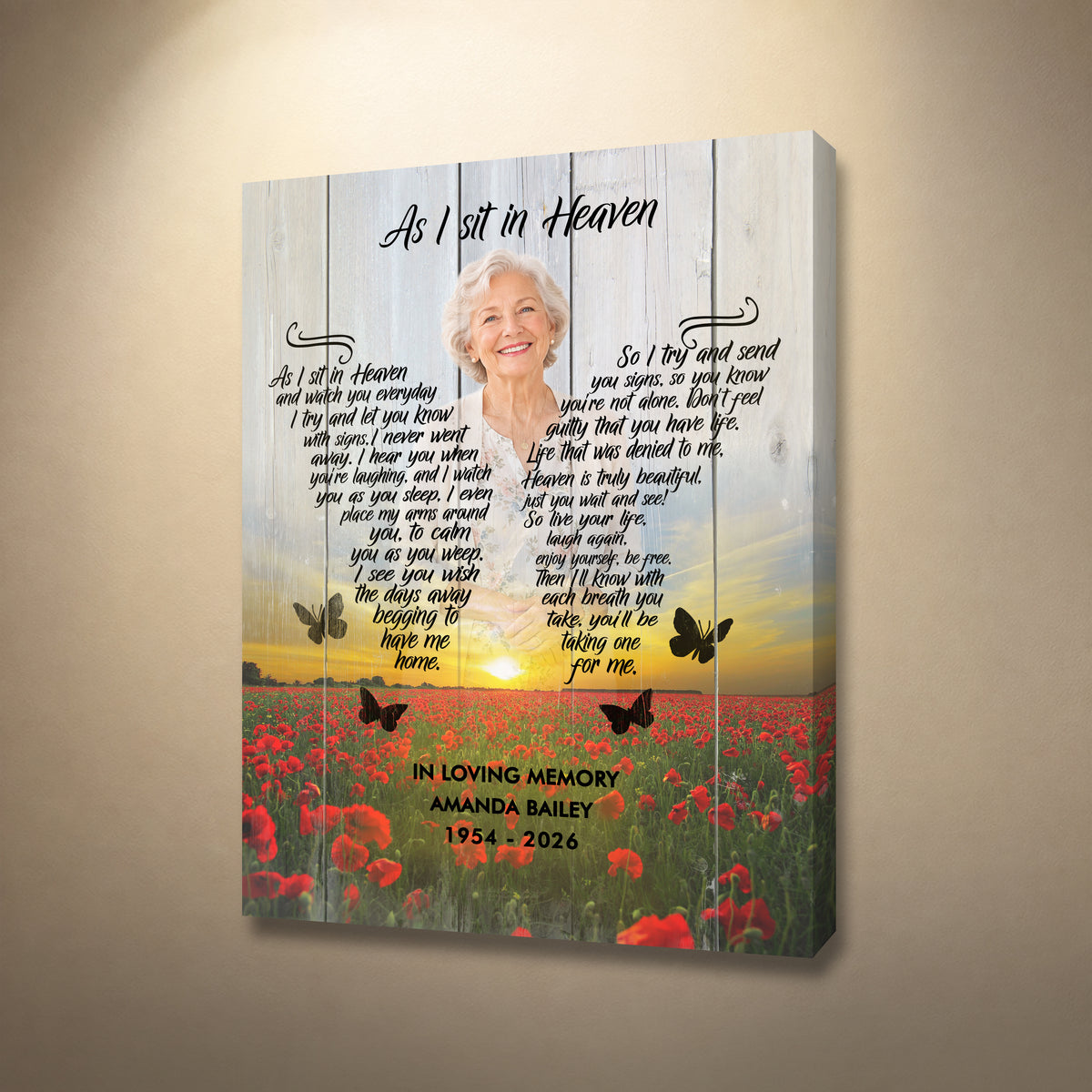 As I Sit in Heaven Memorial Canvas