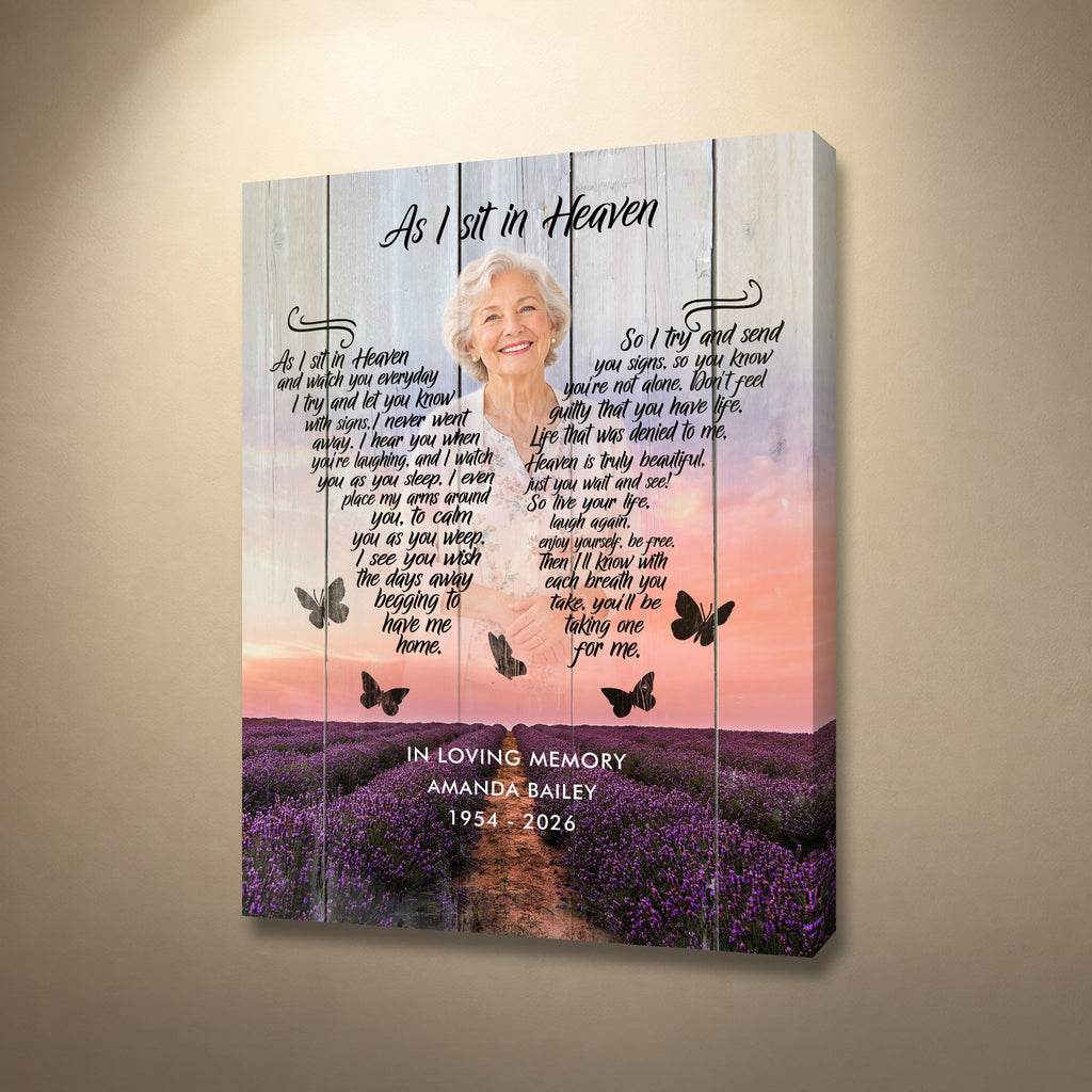 As I Sit in Heaven Memorial Canvas