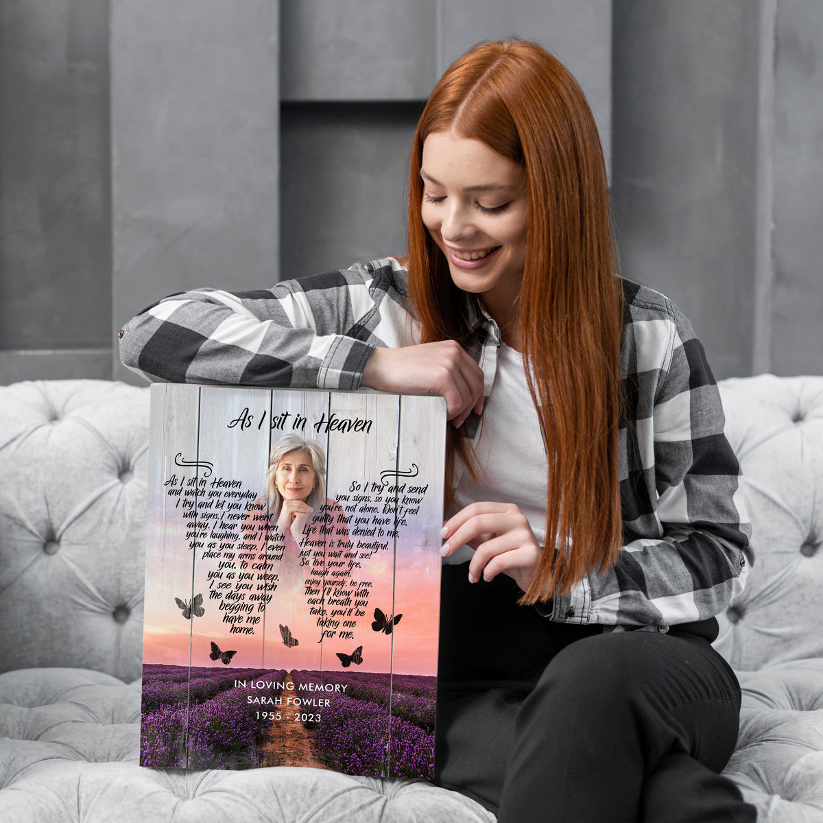 As I Sit in Heaven Memorial Canvas