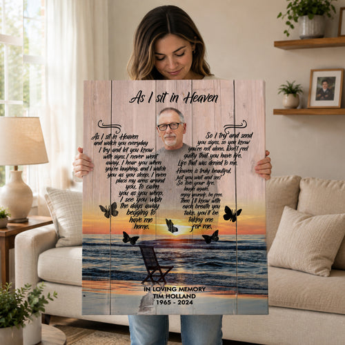 As I Sit in Heaven Memorial Canvas