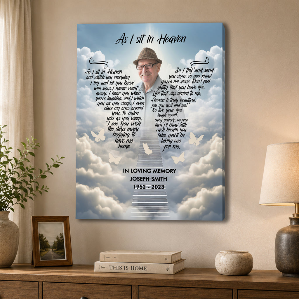 As I Sit in Heaven Memorial Canvas