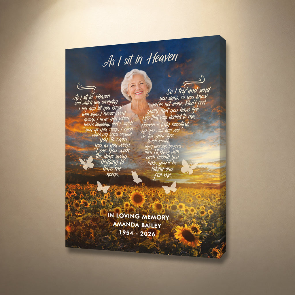 As I Sit in Heaven Memorial Canvas