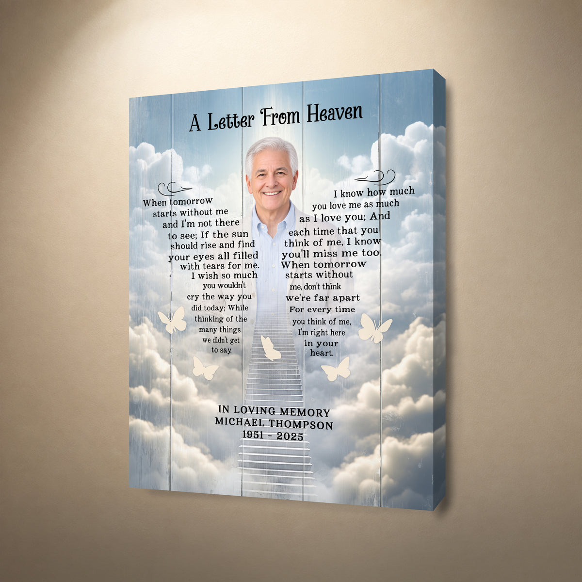 A Letter From Heaven Memorial Canvas