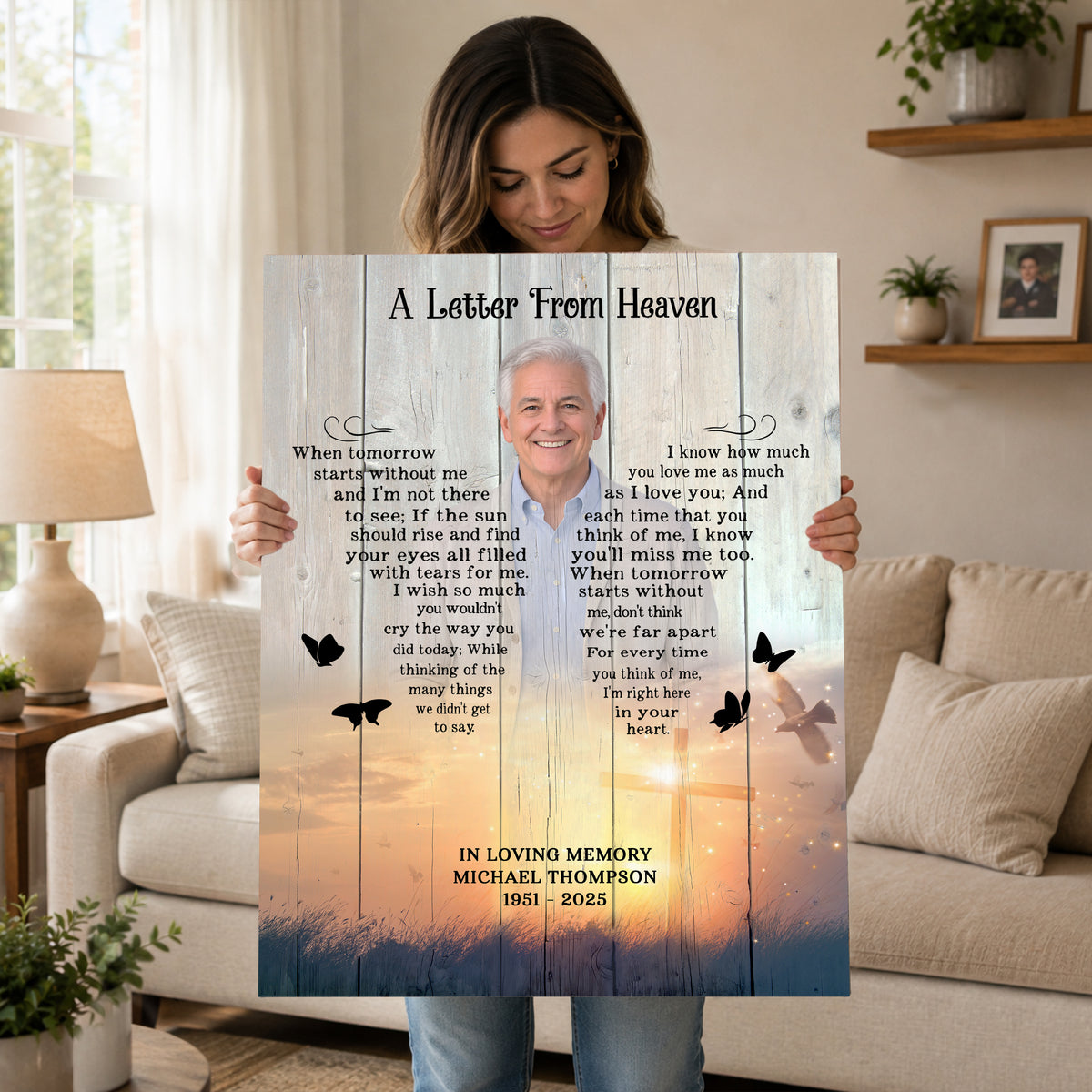 A Letter From Heaven Memorial Canvas