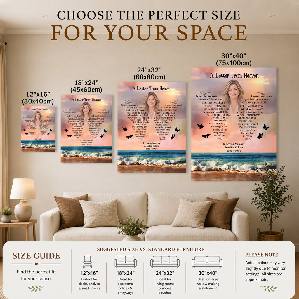 A Letter From Heaven Memorial Canvas