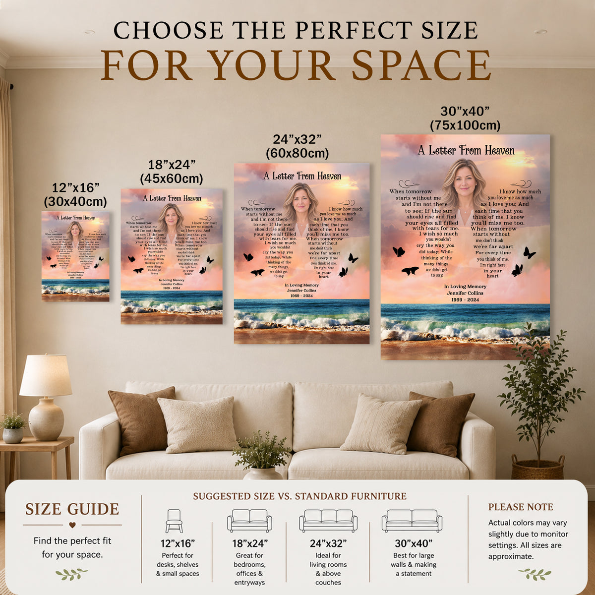 A Letter From Heaven Memorial Canvas